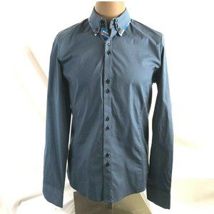 Tomsware Men's Button Front Shirt Small Blue Small